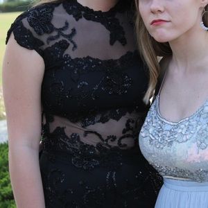 Black sequins backless cut out gown size 2.